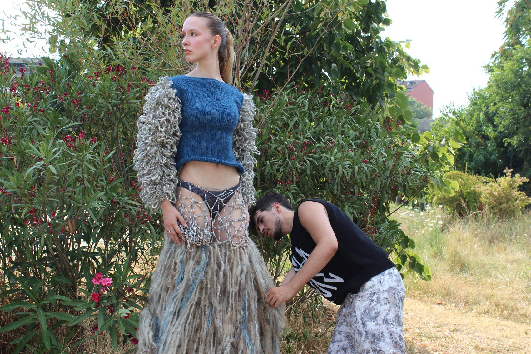 The dress, adjusted by hand — Studio 001, on location.